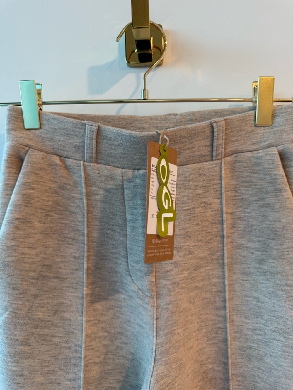 OGL Ongoing Gratitude Love beige Heather Flare Pintuck Pants XS/P NWT - Picture 3 of 5